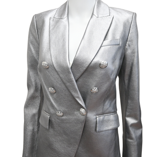 VERONICA BEARD | Gunmetal Leather Miller Dickey Jacket