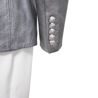 VERONICA BEARD | Gunmetal Leather Miller Dickey Jacket