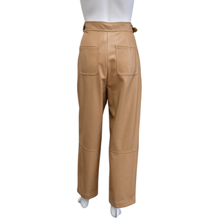 SIMKHAI | Tan Vegan Leather Paneled Pants