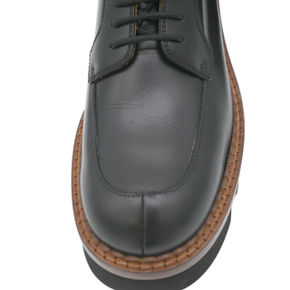 CHLOE | Owena Black Leather Lace-Up Loafers