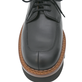 CHLOE | Owena Black Leather Lace-Up Loafers