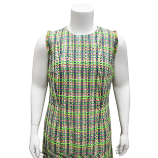 AKRIS PUNTO | Multicolor Fringed Tweed Dress