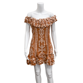 AGUA BENDITA | Terracotta Jardin Calados Mini Dress