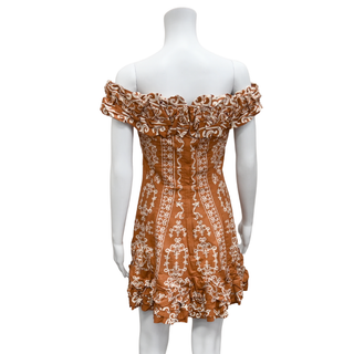 AGUA BENDITA | Terracotta Jardin Calados Mini Dress