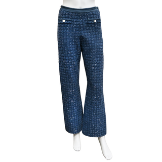 SANDRO | Palmira Blue Tweed Trouser