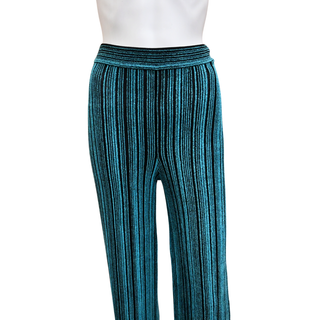 MAISON ULLENS | Blue Striped Knit Trousers