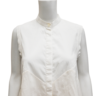 BRUNELLO CUCINELLI | White Sleeveless Monili Blouse