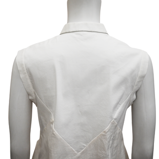 BRUNELLO CUCINELLI | White Sleeveless Monili Blouse