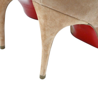 CHRISTIAN LOUBOUTIN | Firmamma Nude Suede Studded-Cuff Booties