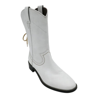 SEE BY CHLOE | White Leather Western Booties