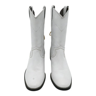 SEE BY CHLOE | White Leather Western Booties