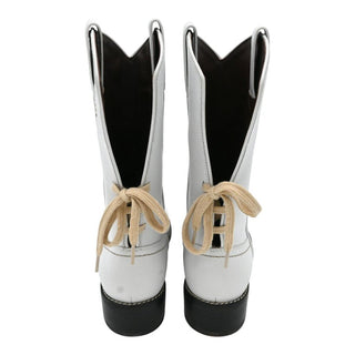 SEE BY CHLOE | White Leather Western Booties