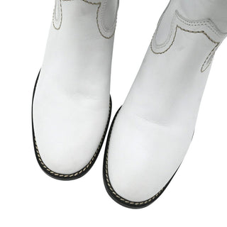 SEE BY CHLOE | White Leather Western Booties