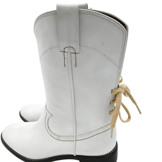 SEE BY CHLOE | White Leather Western Booties
