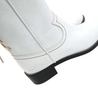 SEE BY CHLOE | White Leather Western Booties