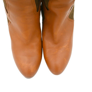 RALPH LAUREN | Brown Strappy Suede & Leather Heeled Boots