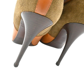 RALPH LAUREN | Brown Strappy Suede & Leather Heeled Boots