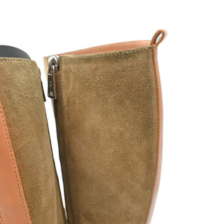 RALPH LAUREN | Brown Strappy Suede & Leather Heeled Boots