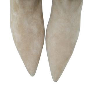KHAITE | Bone Suede Pointed Over-The-Knee Boots
