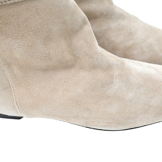 KHAITE | Bone Suede Pointed Over-The-Knee Boots