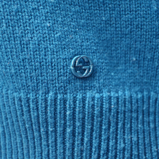 GUCCI | Teal Blue Wool Knit Sweater