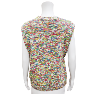 GANNI | Logo Space-Dyed Intarsia-Knit Vest