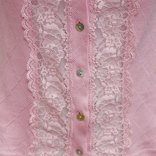 LOVESHACKFANCY | Pink Lace-Trim Cardigan