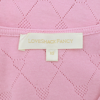 LOVESHACKFANCY | Pink Lace-Trim Cardigan