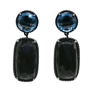 DAVID YURMAN | Chatelaine Blue Topaz & Black Orchid Drop Earrings