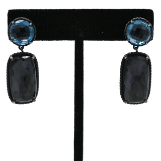 DAVID YURMAN | Chatelaine Blue Topaz & Black Orchid Drop Earrings