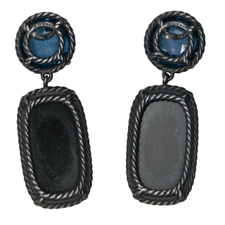 DAVID YURMAN | Chatelaine Blue Topaz & Black Orchid Drop Earrings