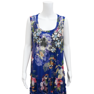 JOHNNY WAS | Mazzy Floral Ruffled Mesh Dress