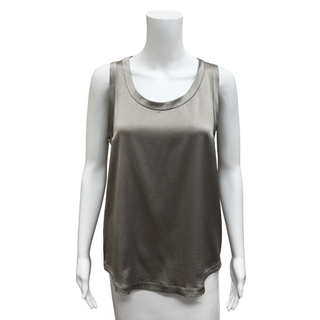 BRUNELLO CUCINELLI | Gray Satin Tank Top