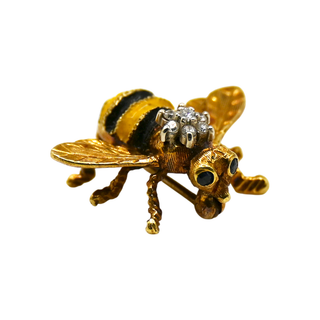 HONORA | 18K Gold Gemstone Bee Pin