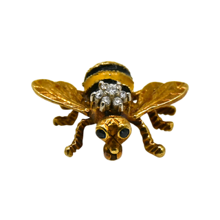 HONORA | 18K Gold Gemstone Bee Pin