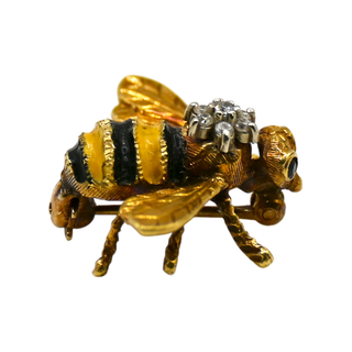 HONORA | 18K Gold Gemstone Bee Pin