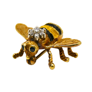 HONORA | 18K Gold Gemstone Bee Pin