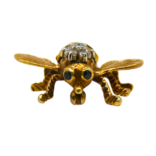 HONORA | 18K Gold Gemstone Bee Pin