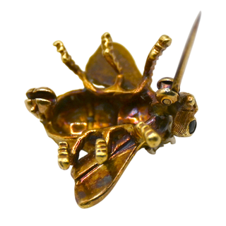 HONORA | 18K Gold Gemstone Bee Pin