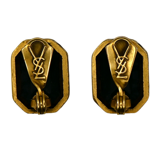 YSL | Dark Emerald Green Clip Earrings