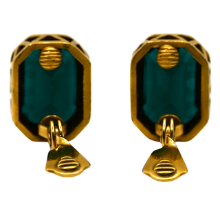 YSL | Dark Emerald Green Clip Earrings