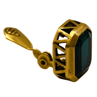 YSL | Dark Emerald Green Clip Earrings