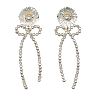 NICOLA BATHIE | Marcel Flower Bow Drop Earrings