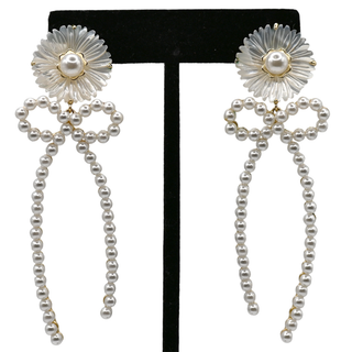 NICOLA BATHIE | Marcel Flower Bow Drop Earrings