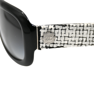 CHANEL | Black & White Tweed Sunglasses