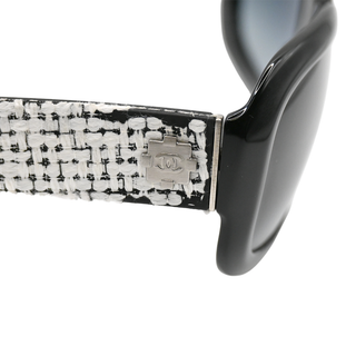 CHANEL | Black & White Tweed Sunglasses