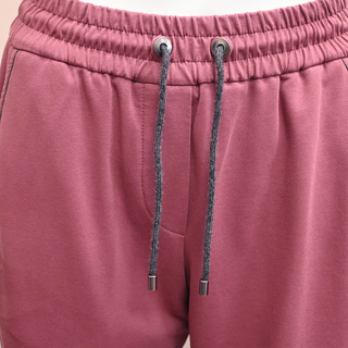 BRUNELLO CUCINELLI | Dark Mauve Cotton-Blend Sweatpants