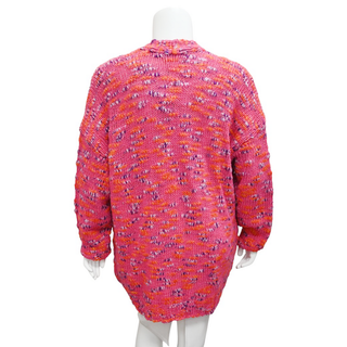 MARINA RINALDI | Pink Multicolor Knit Cardigan