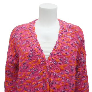 MARINA RINALDI | Pink Multicolor Knit Cardigan