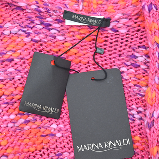 MARINA RINALDI | Pink Multicolor Knit Cardigan